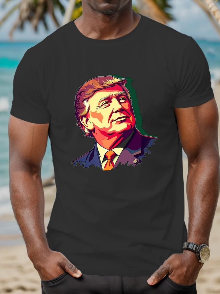 Herremote Trump Donald Trump Supporter 3D-trykk T-skjorte Mote O-hals Kortermet Casual Herre T-skjorter