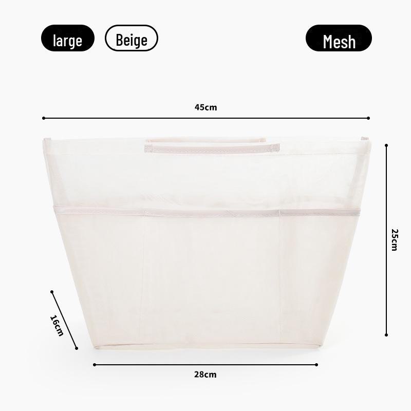 Dragon Inlay Nylon Tote Bag with Built-In Organizer and Multiple Pockets for Cosmetics