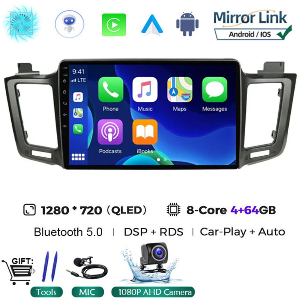 Android 14 Car Radio For Toyota RAV4 RAV 4 2013 2014 2015 2016 2017 Multimedia Player 4G Carplay GPS Stereo Head Unit Auto