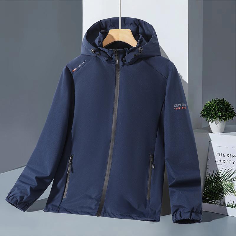 New Spring Jacket Men's Jacket Trendy Thin Velvet Youth Hooded Men's Hooded Top