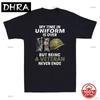 Funny My Time In Uniform Is Over But Being A Veteran Never Ends Soldier Vintage Unisex Cotton Oneck Graphic Tshirt Gift Boyfriend