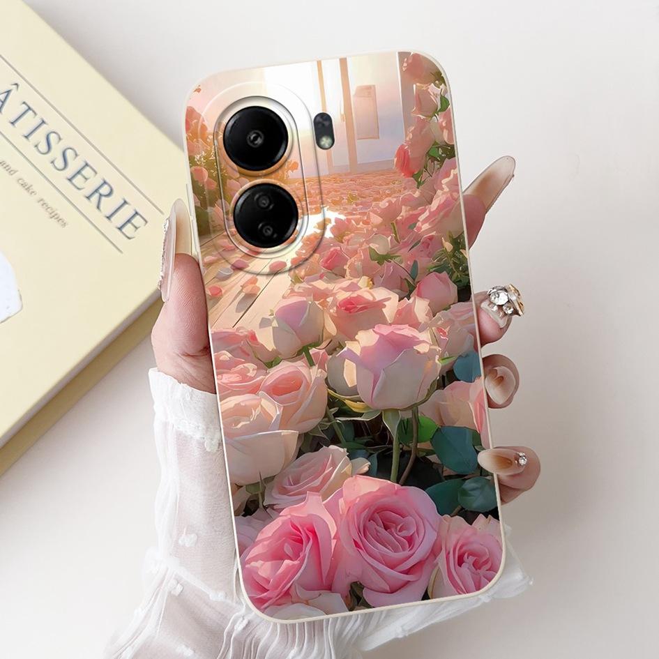 For Xiaomi Redmi 13C Case Cover Popular Flower Bowknot Soft TPU Silicone Shockproof Bumper For Xiaomi Poco C65 Redmi13C 4G Funda