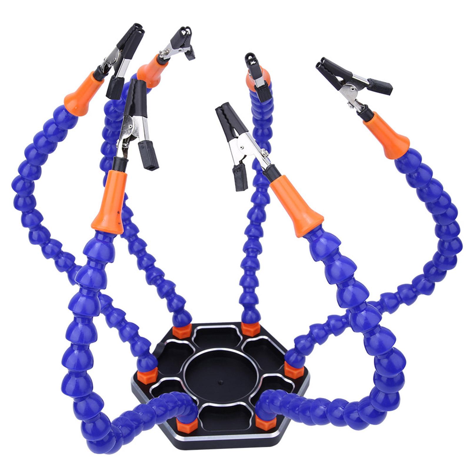 

6 Flexible Arms Soldering Third Hand PCB Holder Stand Helping Clamp Soldering Aid Tool