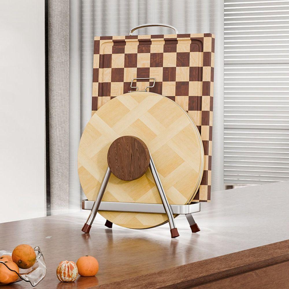 Rustproof Cutting Board Holder Stable Kitchen Storage Rack Durable Pot Lid Organizer Cabinet