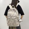New simple college student printed schoolbag niche high value versatile backpack large capacity computer travel backpack