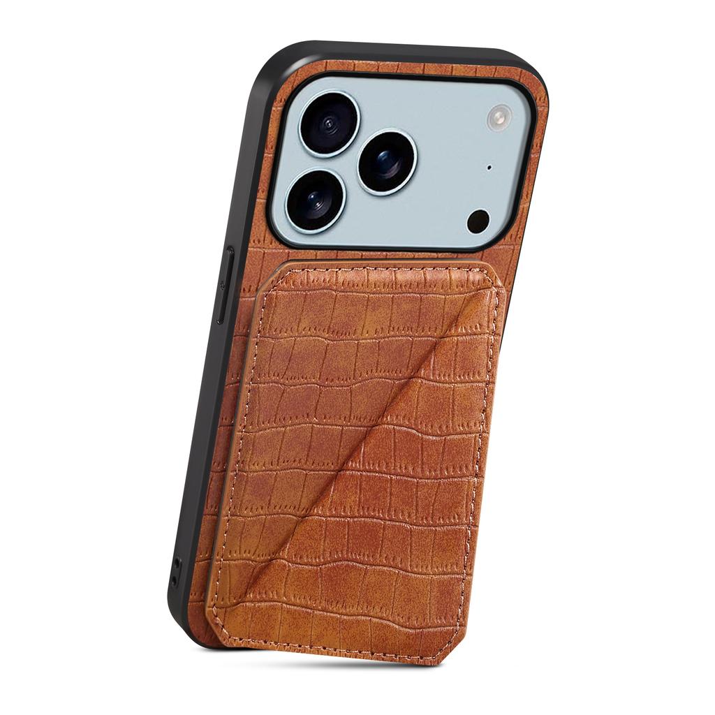 Luxury Alligator Crocodile Patterned Shockproof Cover for iPhone 13 14 15 16 17 Mobile Phone Case with Card Bag Holder