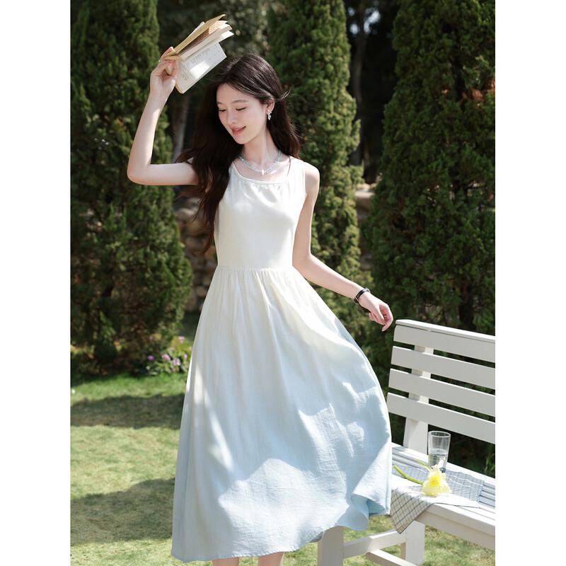 

Gradient Blue Sleeveless A-line Long Dress S
