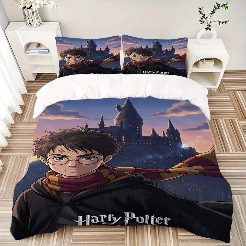 3pcs Hogwarts Castle Duvet Cover Set, 1 Duvet Cover + 2 Pillowcases (No Insert), High-Definition Print for All Seasons,Durable yy251103073