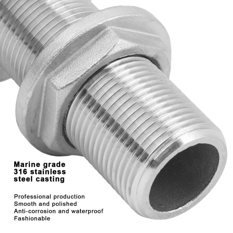 Thru Hull Fitting Connector Stainless Steel MJS022 Outlet Joint For Boats Yacht Hose3/4in