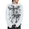 Tricouri Grafice Gotice Y2k pentru Bărbați Milumia cu Mânecă Lungă și Guler Rotund | Top Pulover cu Croială Largă, Hanorace Streetwear