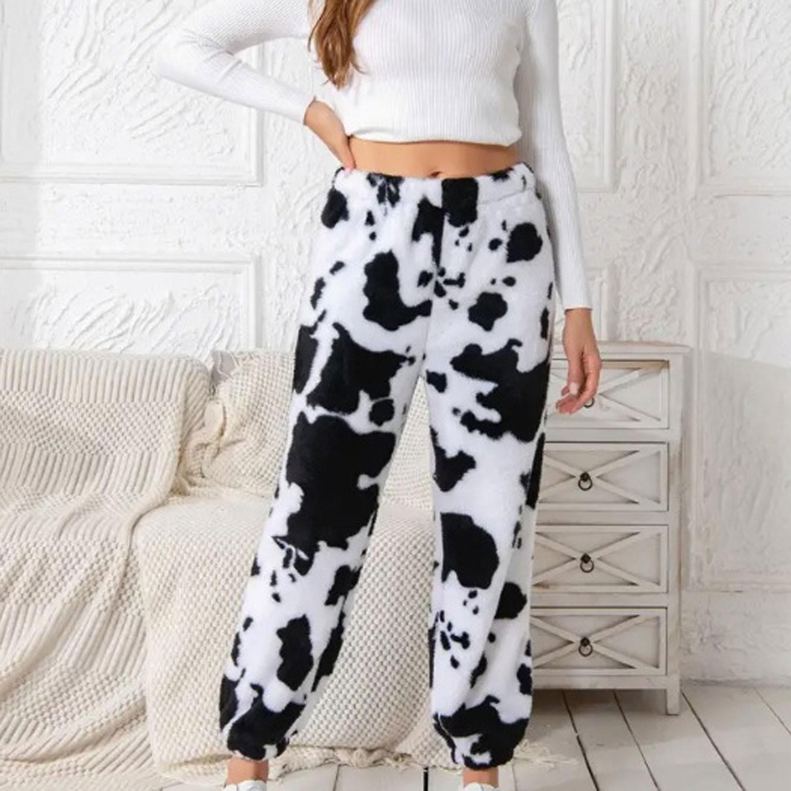 

Женские брюки с бархатной подкладкой на осень-зиму, повседневные брюки, милые принтованные брюки для девочек S