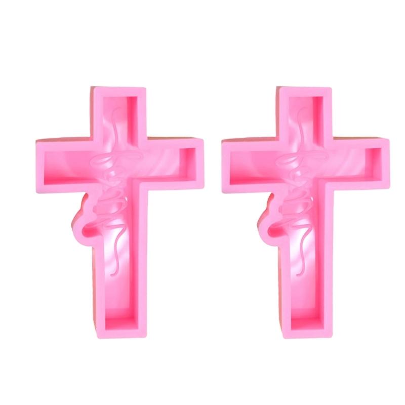 Set Of 2 Crucifix Shaped Silicone Molds for Baking and Crafting Chocolate Cakes Candies Moulds Kitchen Bakewares