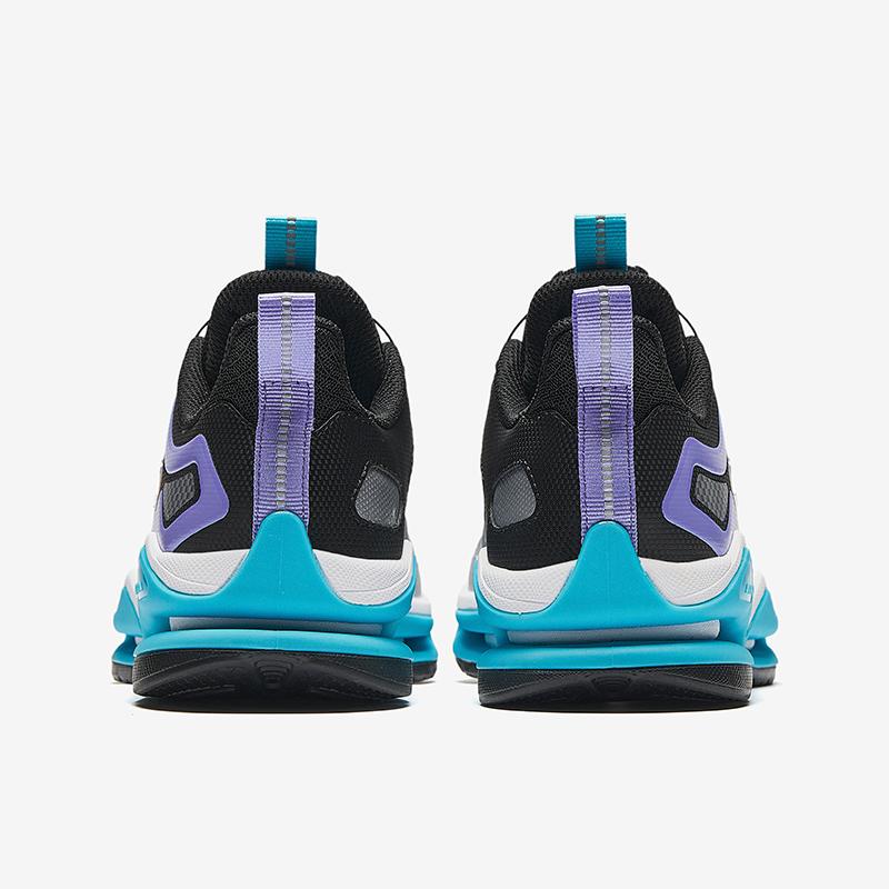 Anta Sapatos de Corrida Infantil de Couro Sintético Moda Teste de Fitness Leve Absorção de Choque Cano Baixo Tênis Infantil Prateado Preto Azul A12435514N-3