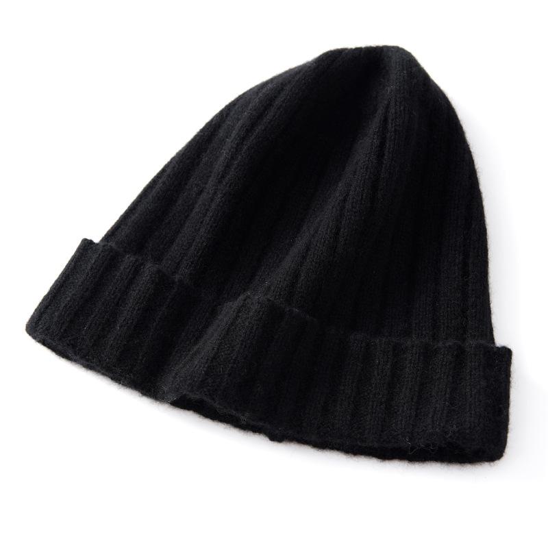 

Cashmere Autumn and Winter New Style Women s High End Solid Color Knitted Outdoor Warm Fashion Heavy Pit Casual Hat One Size