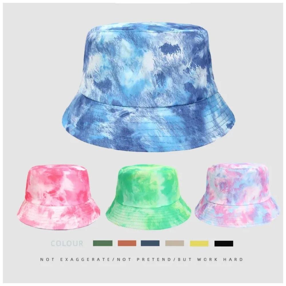 Hand-painted Tie-dye Fisherman Hat Unisex Reversible Cap Outdoor Wear Offering Sun Protection Casual Relaxed Style for Men Women