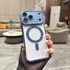 Luxury Transparent for Magsafe Hard PC Case for 18 17 16 15 Pro Max Magnetic Wireless Charge Clear Shockproof Cover