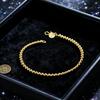Versatile Copper Cute 4mm Bead Gold Color Chain Bracelets for Women Wedding Party Fashion Jewelry Anniversary Gifts