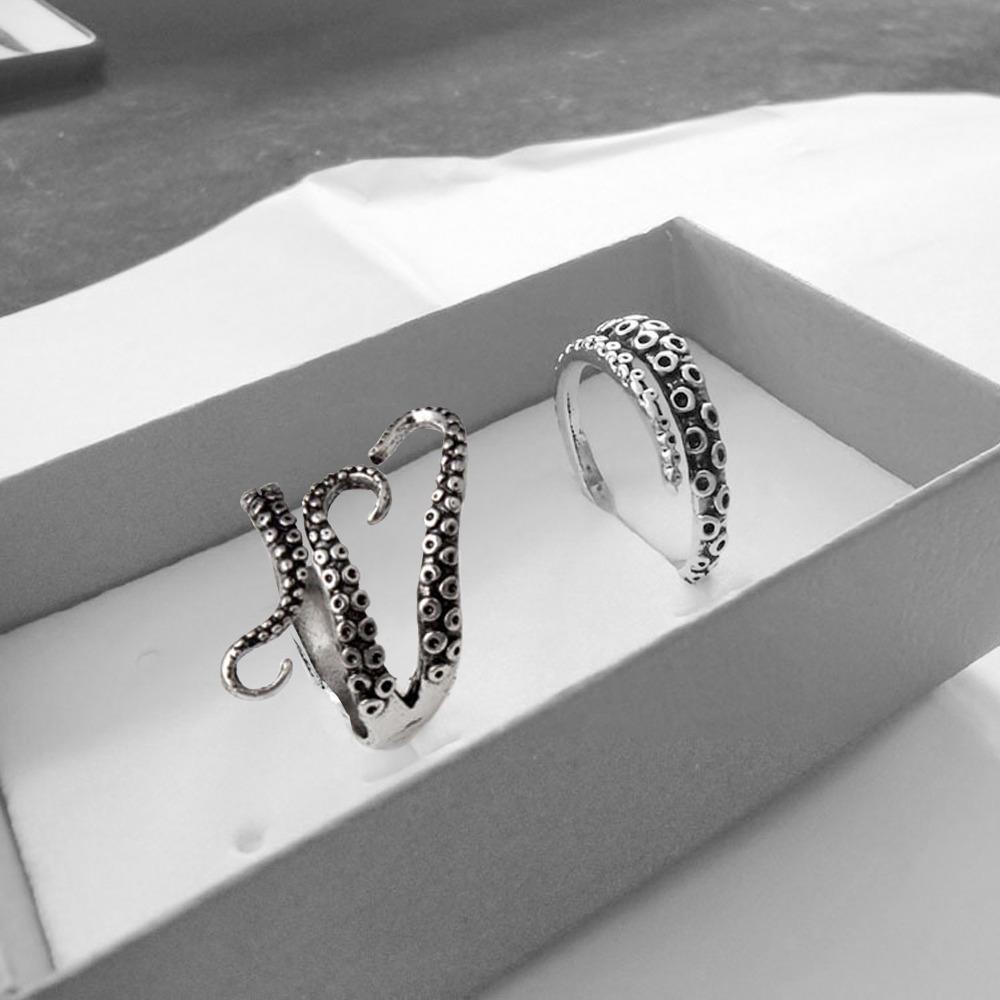 New Kismis 2 Styles Steel Octopus Ring Punk Catch Opener Jewelry Gift for Men Women