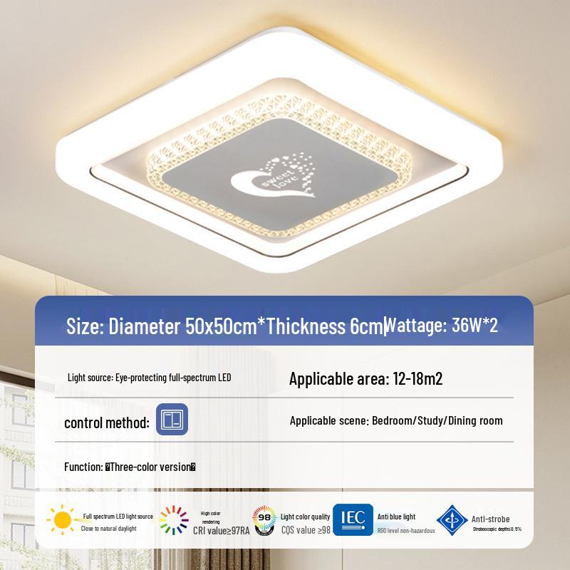 2025 Modern Minimalist LED Ceiling Light for Master Bedroom & Kids' Rooms - Full Spectrum Eye Protection