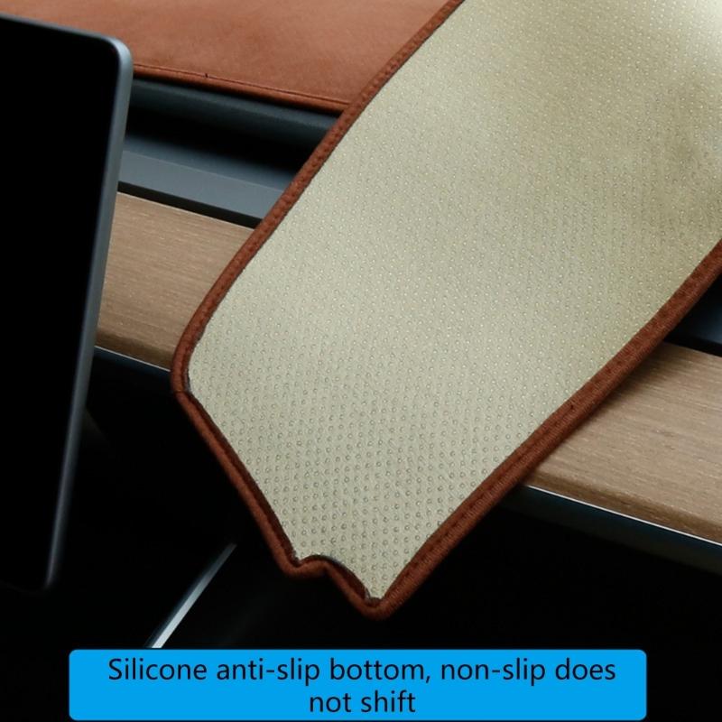 High-performance Dashboard Cover Mat Cover Dash Mat Dashboard Decorative Interior Compatible- with  Black/Brown