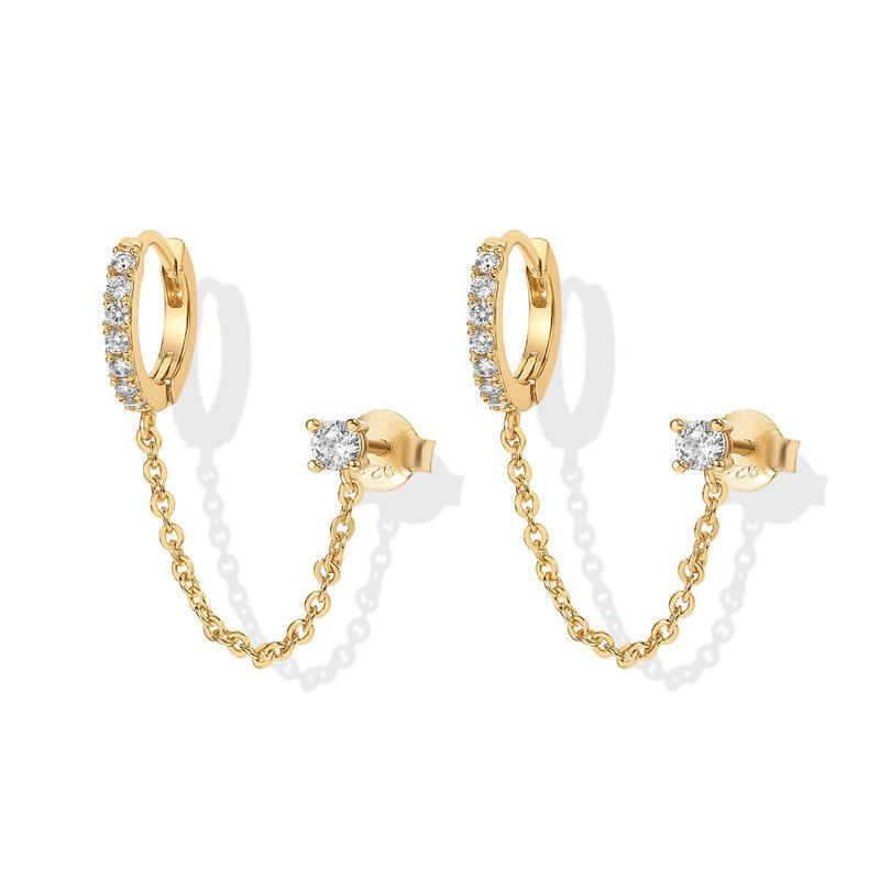 Fashion Rhinestone Tassel Earrings For Women Versatile Personalized Hoop Earrings Trendy Stud Earrings Jewelry Accessories
