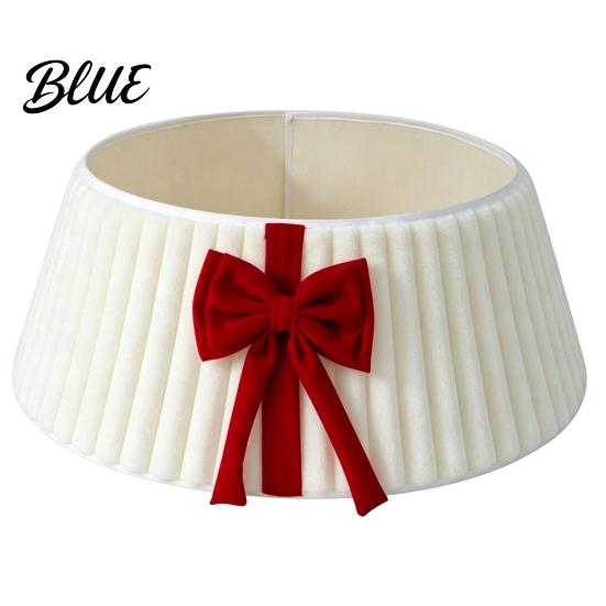Christmas Tree Skirt Flannel Base Cover Round Wrap with Velvet Bow Decor Ornaments Stand Cover for Holiday Home Decoration Xmas