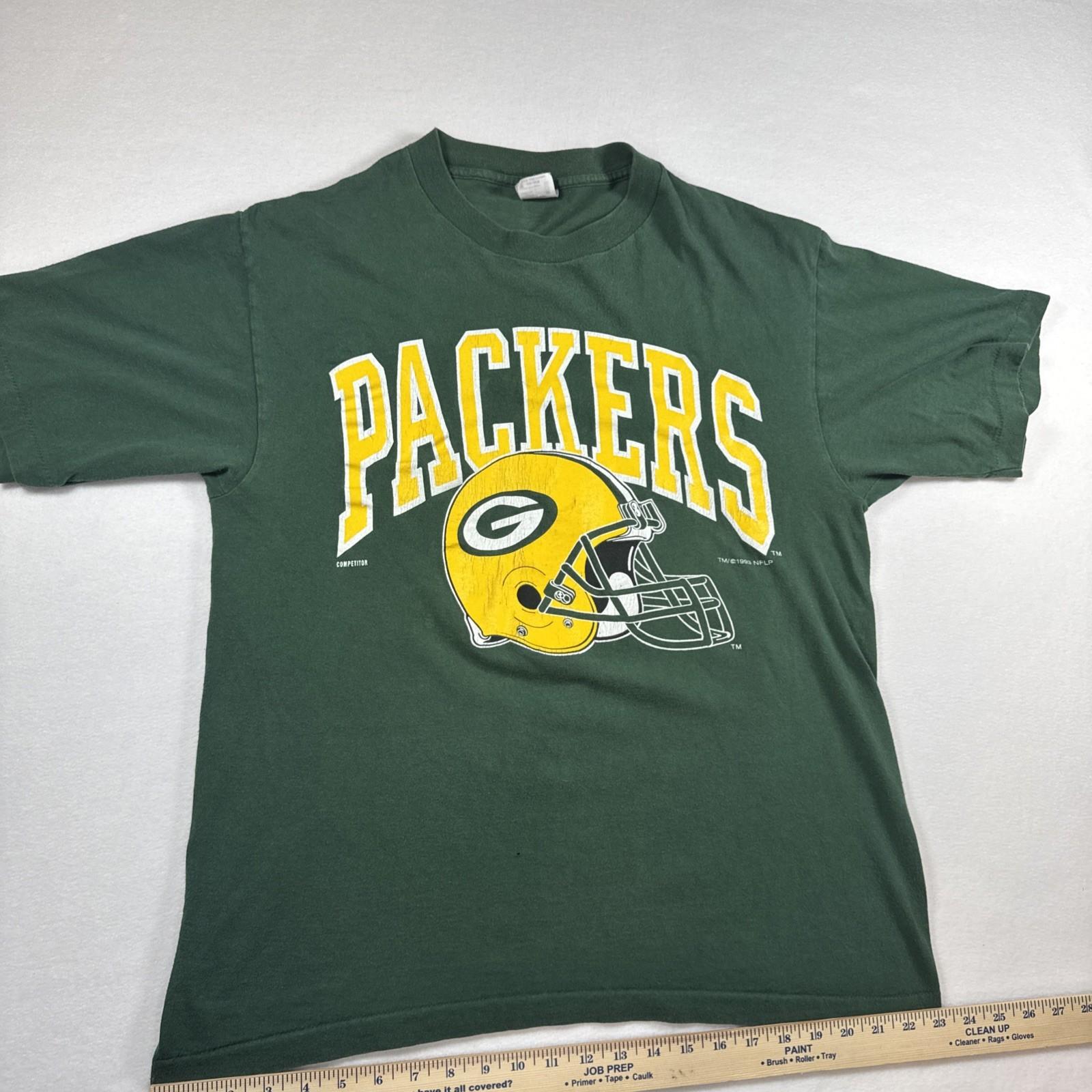 VTG Green Bay Packers T Shirt Men s L Green Short Sleeve (USA Made) Unisex T-Shirt M
