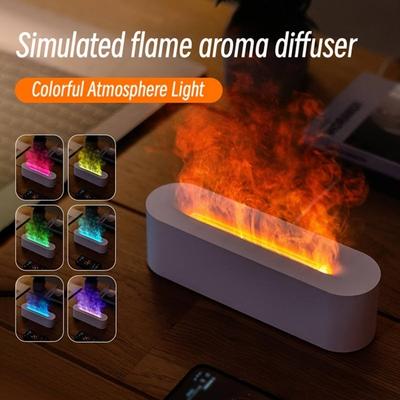 Simulated Colorful Flame Aromatherapy Machine Essential Oil Expander Flame Humidifier Household High Mist Aromatherapy Machine Atmosphere Light