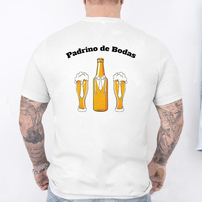 Retro Style Spanish Mens Team Groom Matching Tees Fashion Beer Graphic TShirts Male Wedding Bachelor Party Group Matching Tops