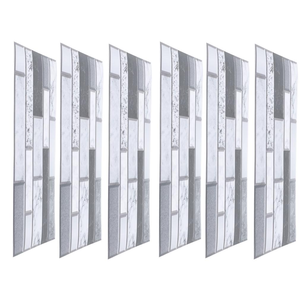 6 PCS Kitchen Backsplash Wallpaper PVC Self Adhesive Waterproof Oil Resistant Peel and Stick