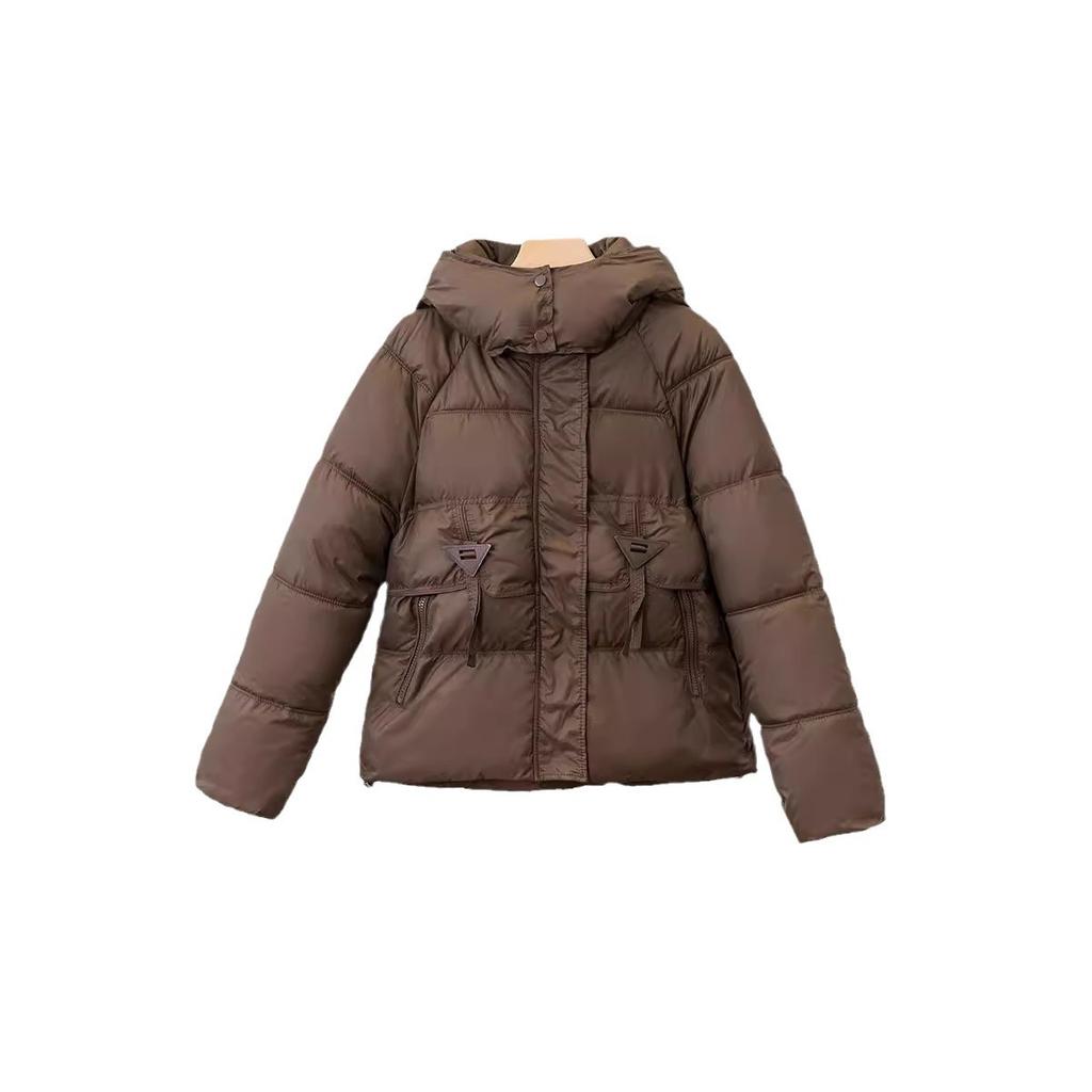 Short hooded cotton jacket women's new loose plus-size age-reducing thickened warm jacket for winter 2025