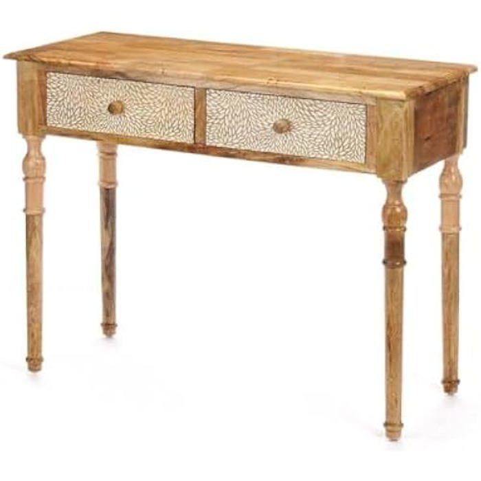 Meuble D'entrée - GIFT DECOR - 19083 - 2 Tiroirs - Multicolore - Bois De Manguier