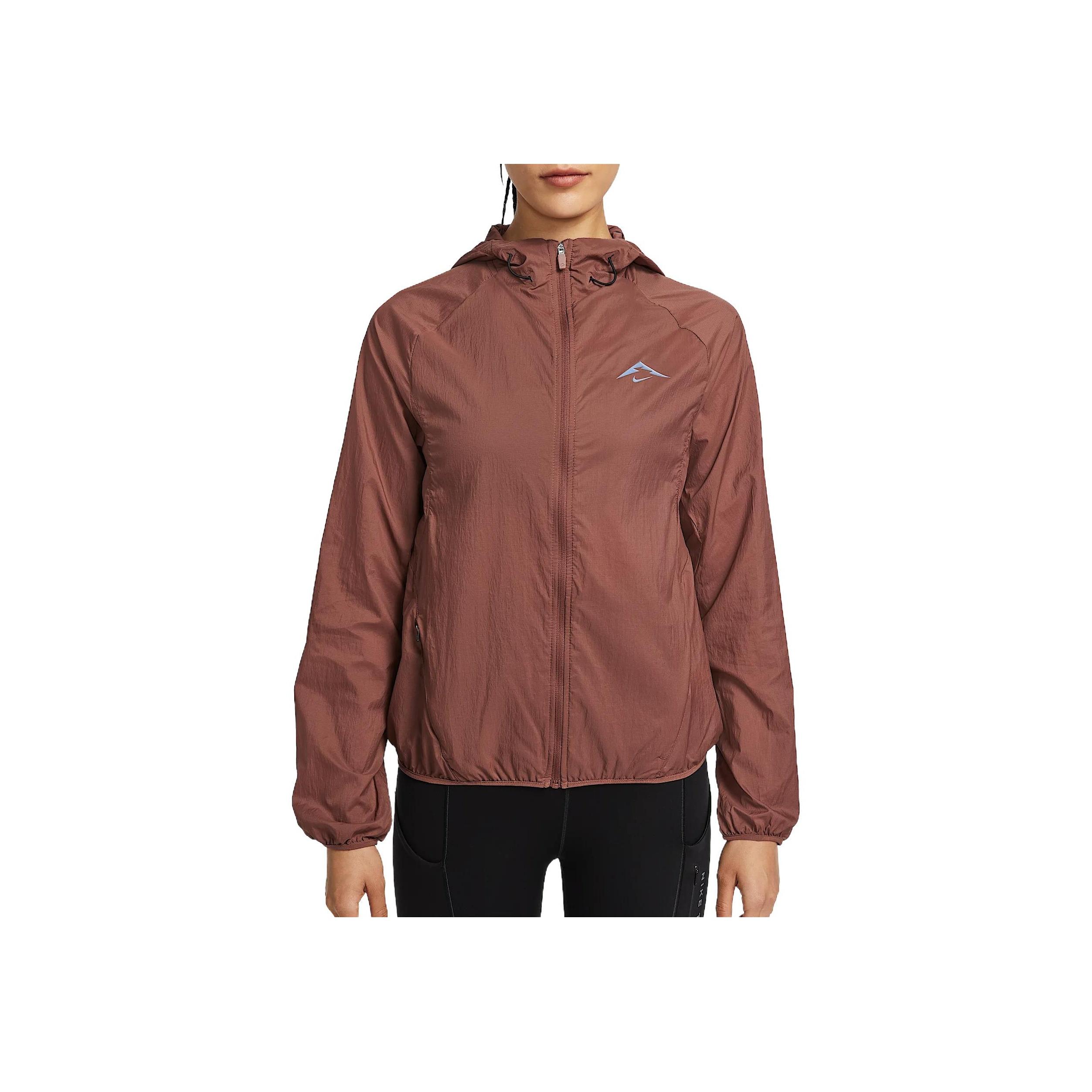 

Nike Trail Running Skin-Friendly Fashion Versatile Simple Solid Color Hooded Jacket Women Jackets Red-Brown Phantom Black HJ2251-218 XL