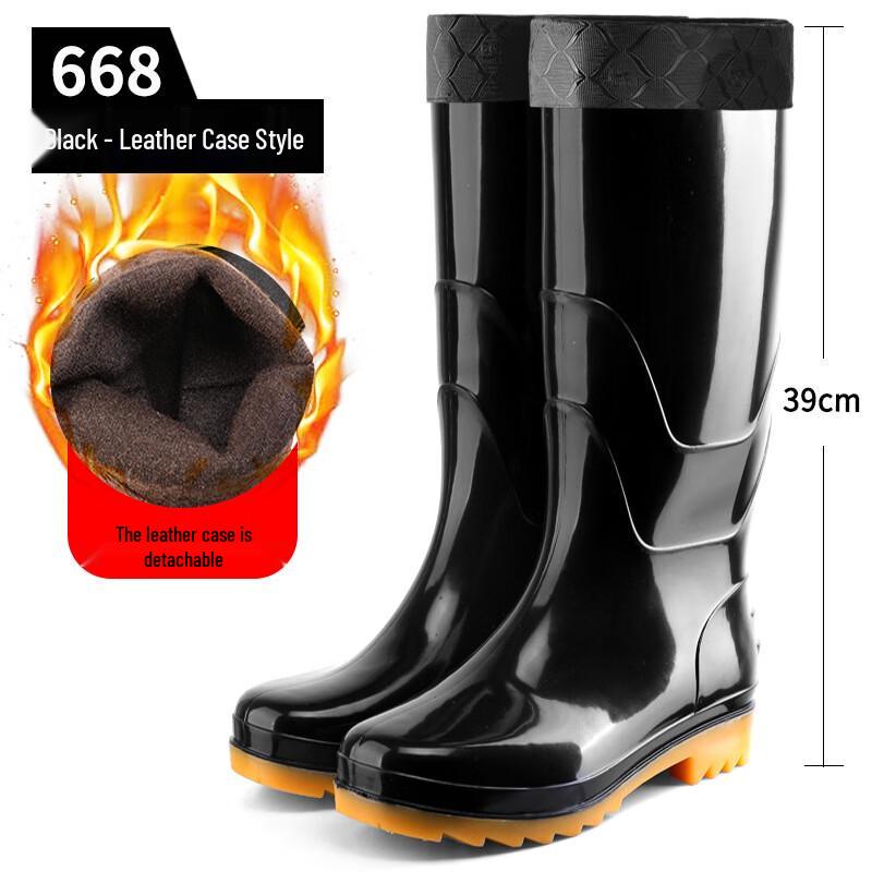 Men s High-Top Fleece-Lined Rain Boots 39-45