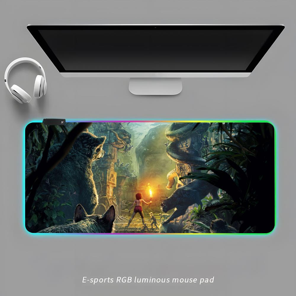 The Jungle Book Mouse Pad RGB Gaming Mouse Pad Desk Mat HD Gamer Large LED Light XXL MousePads
