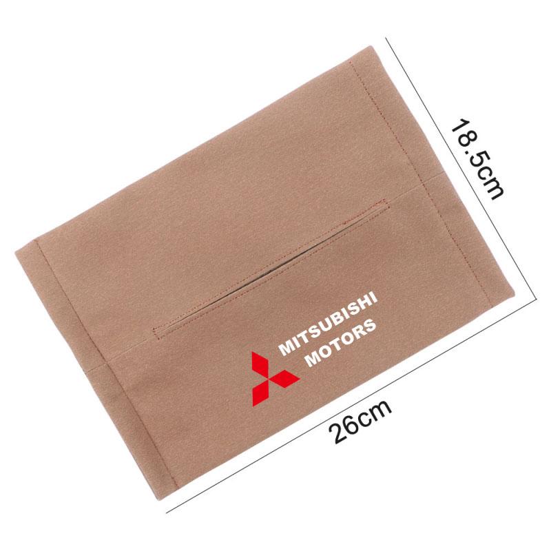 Car Tissue Box Leather Auto Paper Towel Storage Bag for Mitsubishi Lancer Mirage Pajero Asx 10 Outlander 3 l200