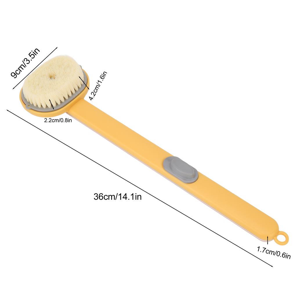 Handle Bath Brush Soft   Button Removable Brush Head Body Bath Brush for Bathroom