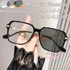 Fashion Color Changing Anti Blue Light Myopia Glasses  Women Men Large Frame  UV Protection Photochromic Short Sight Eyeglasses