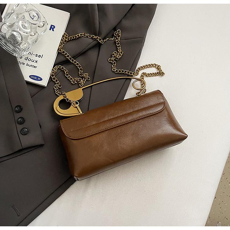 New Fashion Paperclip Design Tote Bag for Women Trendy Texture Shoulder Handbag CLE