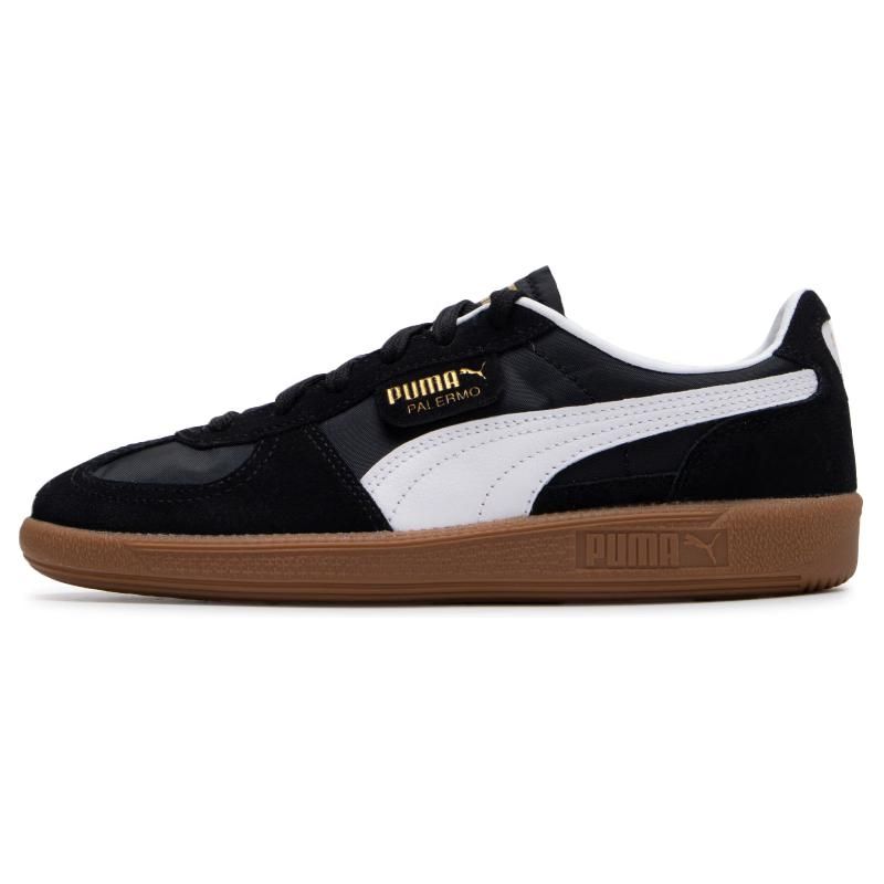 Puma Palermo Fabric Cow Split Leather Casual Low-Top Sneakers Unisex sneakers Black White 399341-06