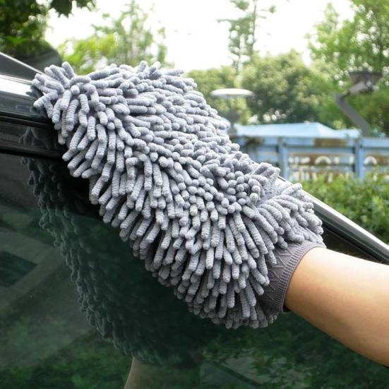 1Pc Car Wash Washing Microfiber Chenille Mitt Auto Cleaning Glove Dust Washer