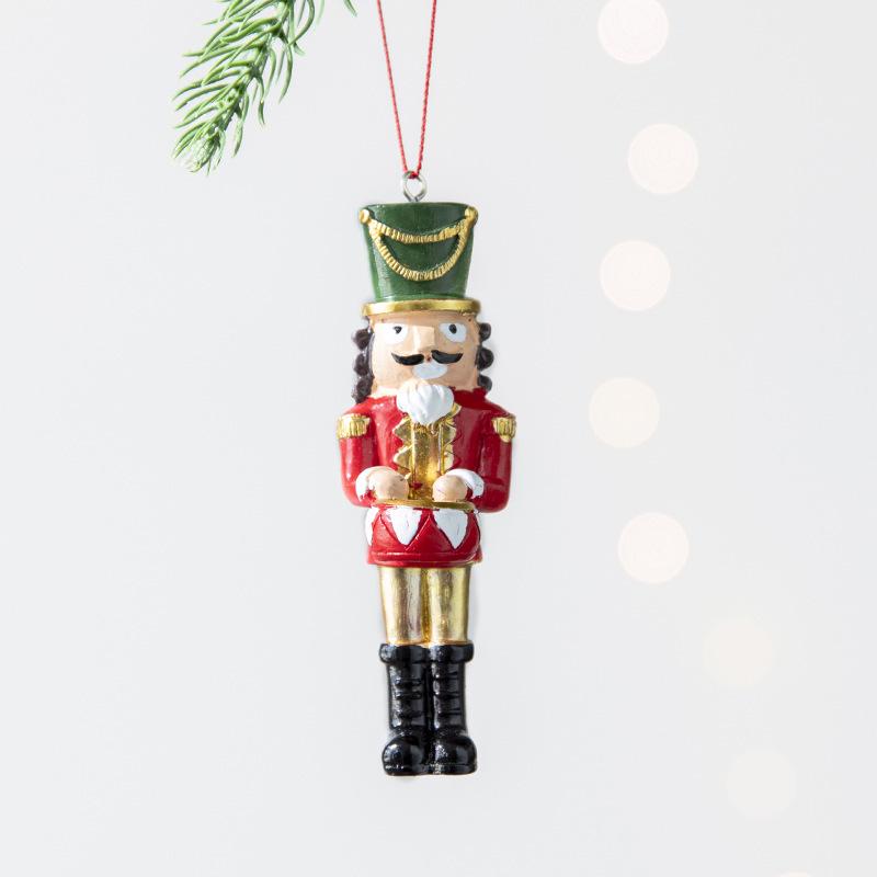 Ciondolo Soldatino Schiaccianoci in Resina da 10 cm per Decorazioni dell'Albero di Natale