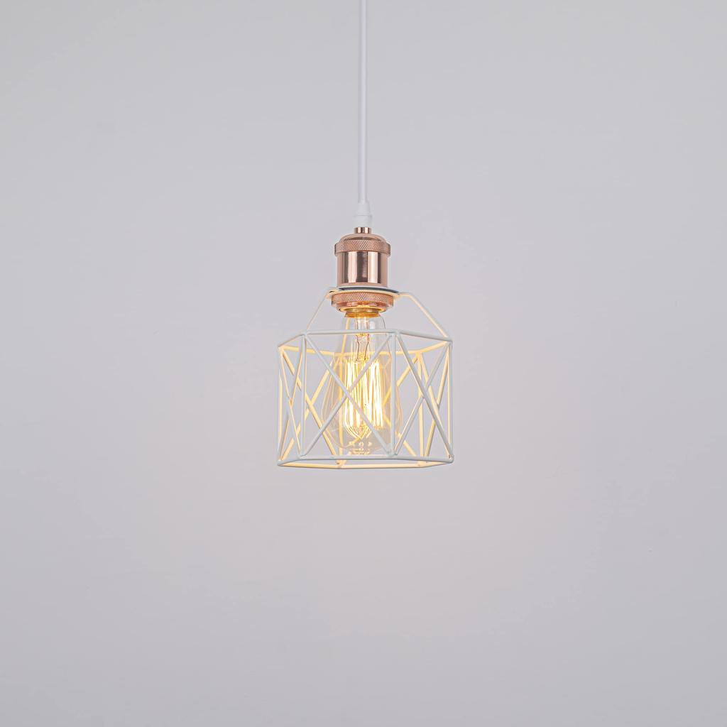 KIVEN 3-Piece Set of Pendant Lights, Duct Rail Style, with Storage Cup, Adjustable Cord Length (100cm), Stylish, E26 Compatible, LED Compatible, for