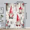 Christmas Dwarf Printed Curtains, Pole Bag Curtains, Bedroom and Living Room Decoration, Home Decoration, Christmas Decoration
