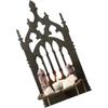 Medieval Throne Shape Wall Shelf Black Wooden Carving Hollowout Decorative Crystal Holders Display Floating Organizers Black Carving Wooden Shelf