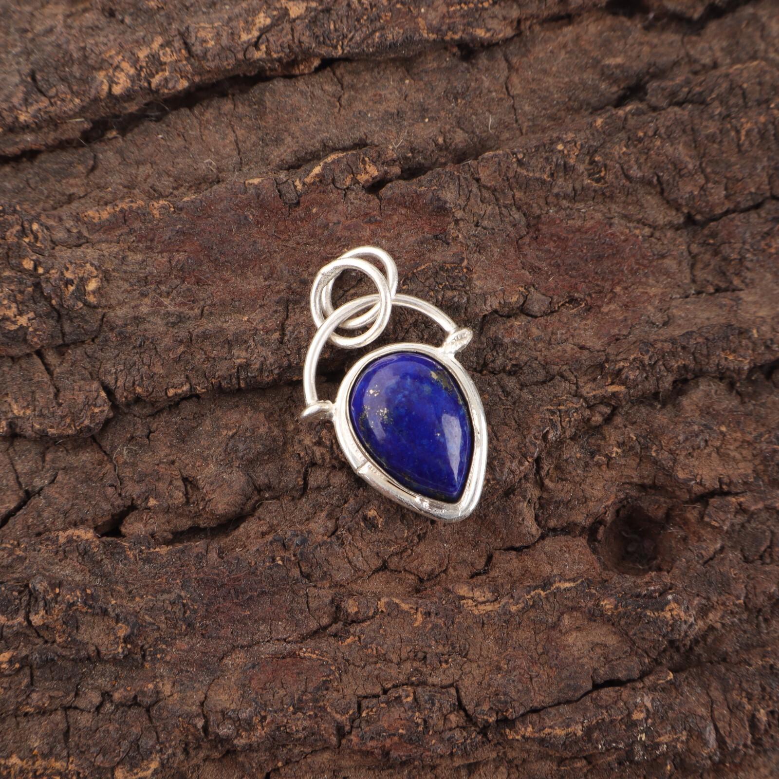 

Pear Lapis Lazuli Stone 925 Sterling Silver Artisan New Anniversary Gift Pendant PP-56-34