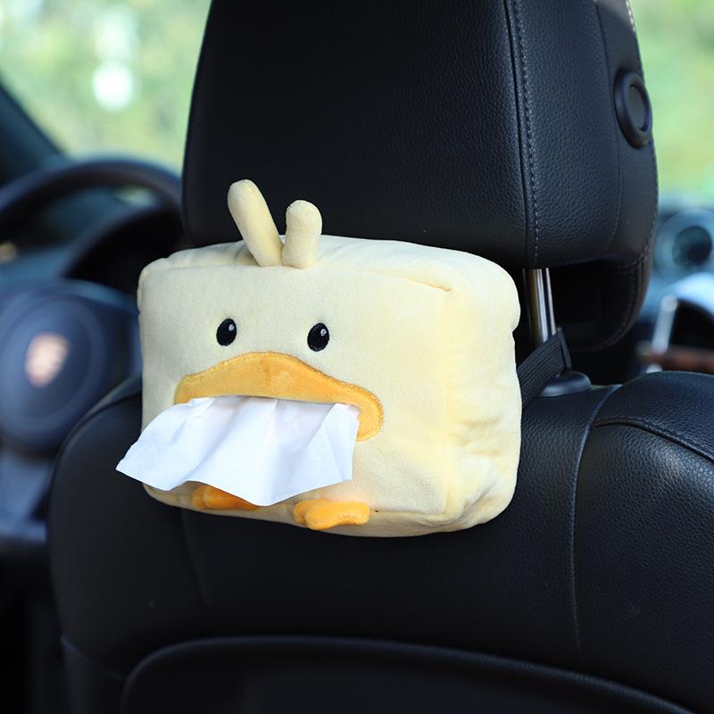 Cute Cartoon Car Tissue Box Doll Creative Car Multifunctional Plush Car Tissue Box Car Tissue Holder Car Acessories