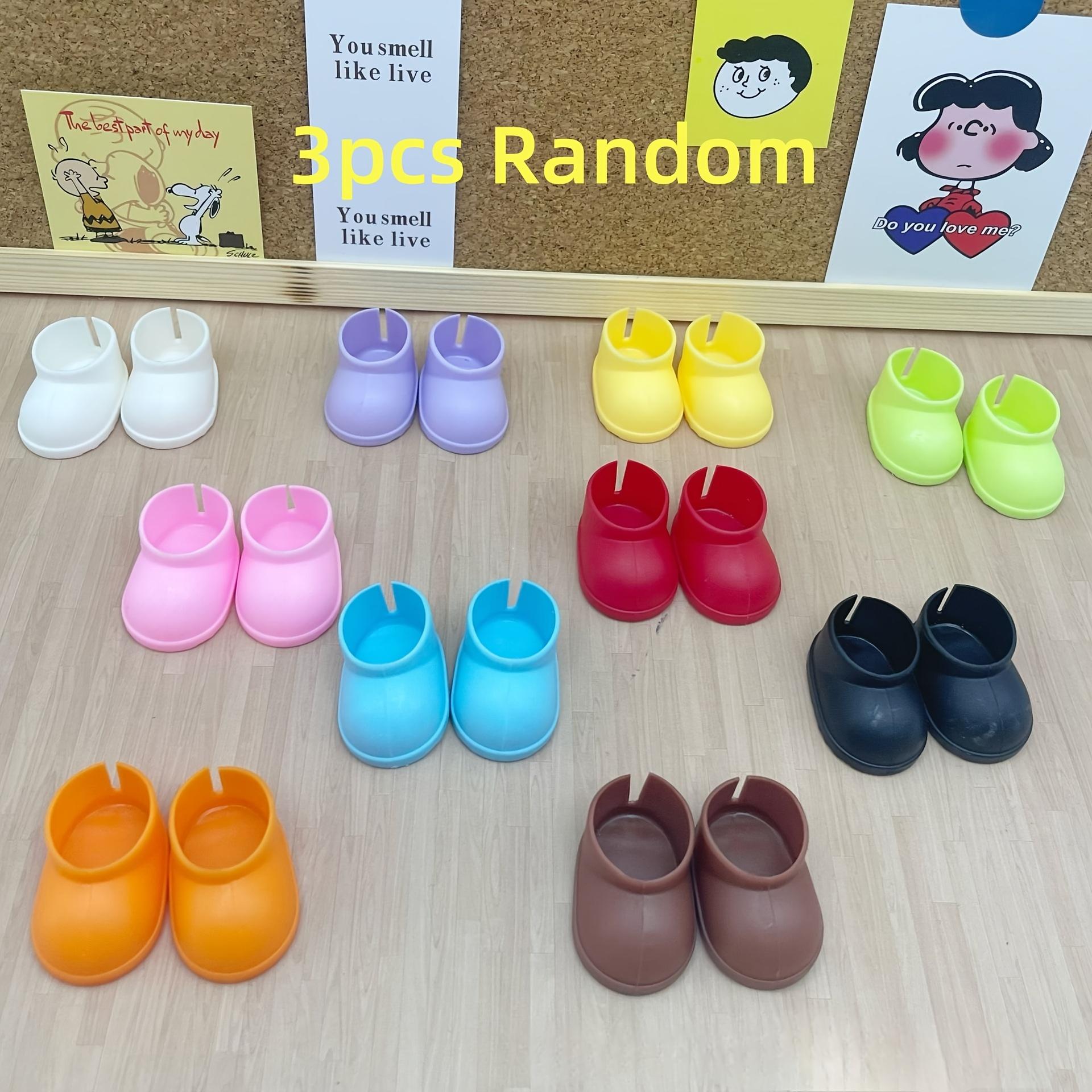

3 Pairs of Random Doll Shoes in Vibrant Colors 6.69inch Standable & Non-Slip PVC Rain Boots for Dolls Dollhouse Decorations