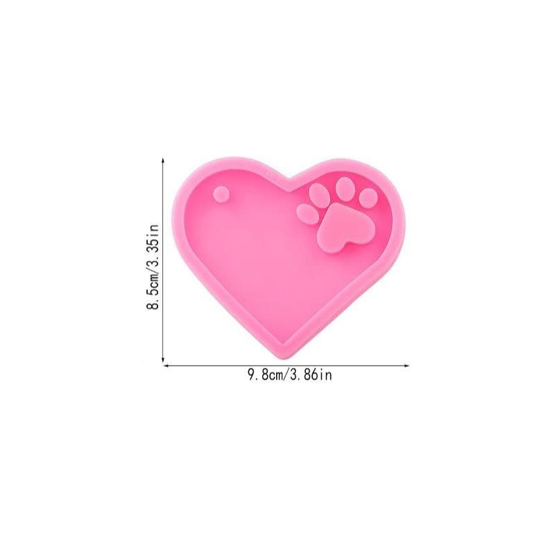 1/3/10/15Pcs Epoxy Resin Casting Molds Transparent Pen Bookmark Heart-Shaped Keychains Silicone Mold For Handmade Stationery