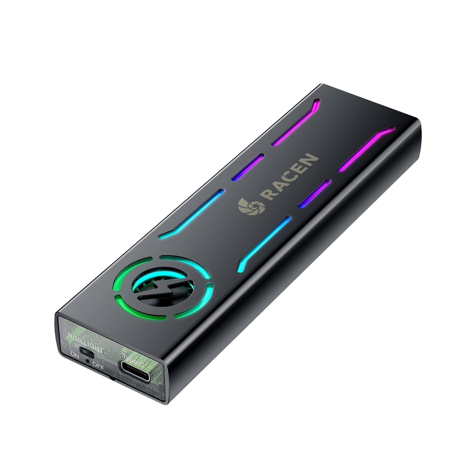 

Century LED FAN 2 NVMe Gen2 Case Black & M. USB3.2 CRC-LFM2NU32 чорний